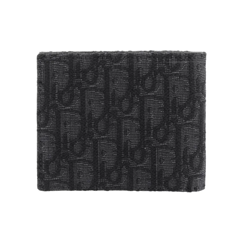 DIOR Fabric Card Holder, Wallet Men's Black-2