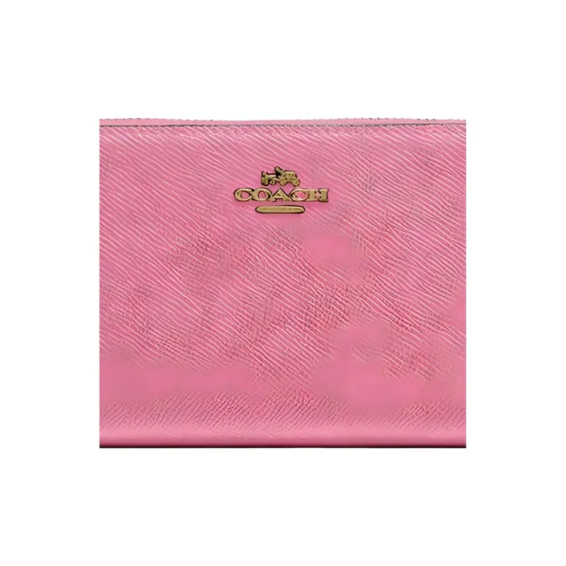 COACH Accordion Zip Leather Wallet Women's Light Pink-2