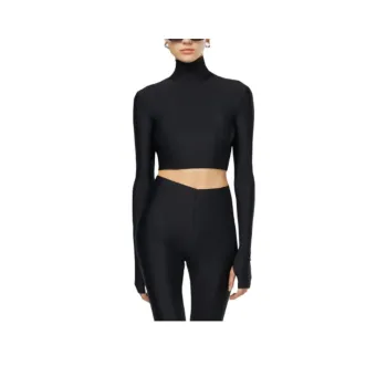 THE ANDAMANE Turtleneck Cropped Top