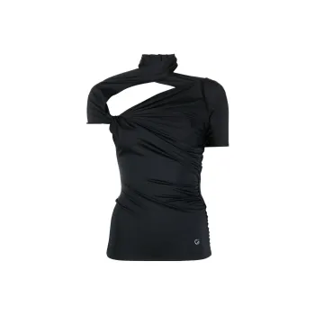 COPERNI Asymmetric Draped Jersey Top 'Black'