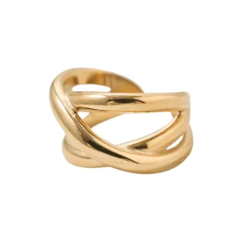 FREAK'S STORE Stainless Steel With 10K Gold Plating Rings Unisex Gold