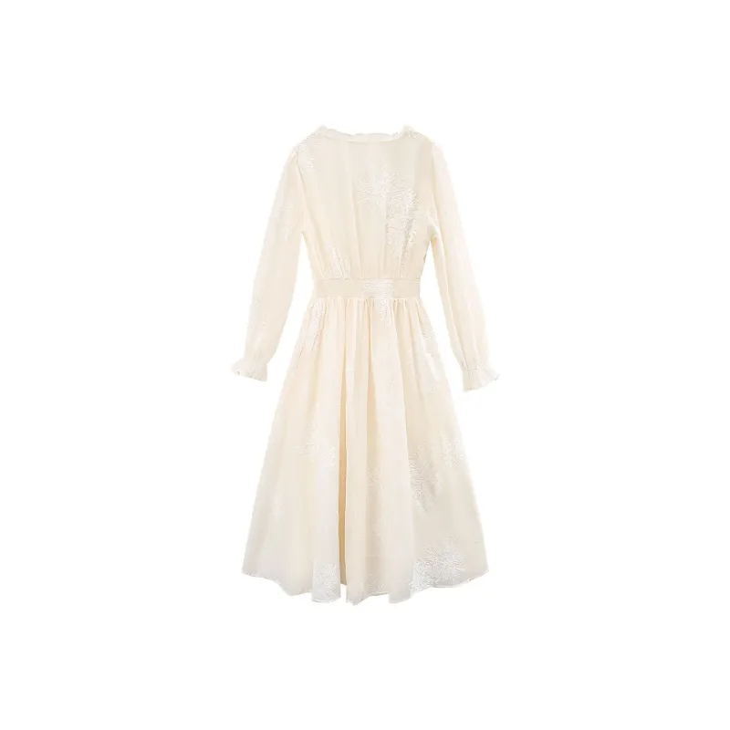 A Paradise For Awakening Long Sleeved Dress Women's Beige-1