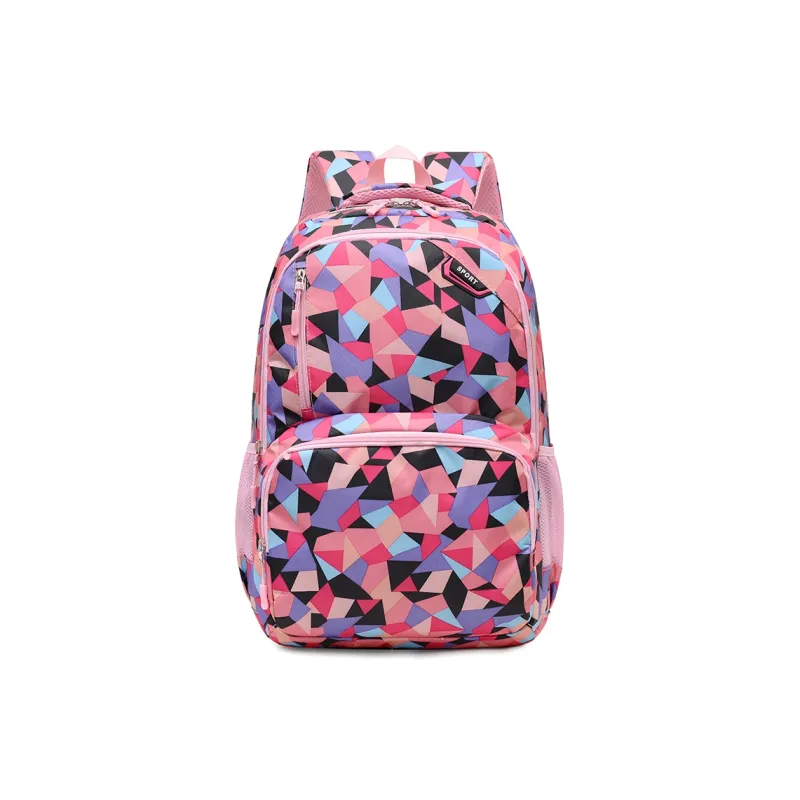 OURFUN Nylon Fabric Backpack Unisex Red/Purple/Blue Pink-5