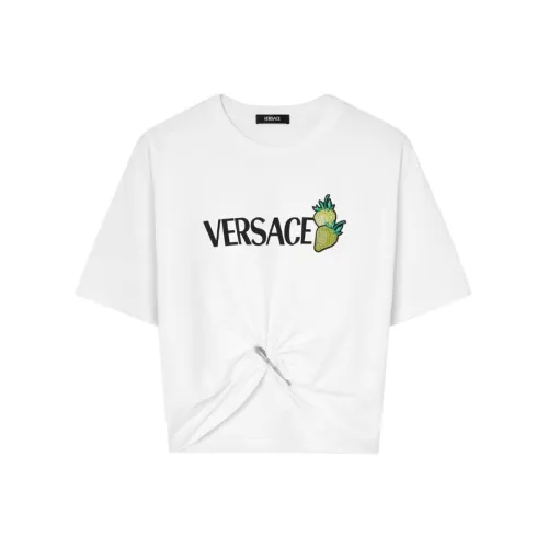 VERSACE Strawberry Motif Safety Pin Detailed T Shirt