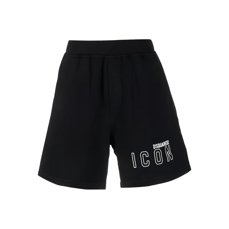 DSQUARED2 Logo Print Cotton Track Shorts-0