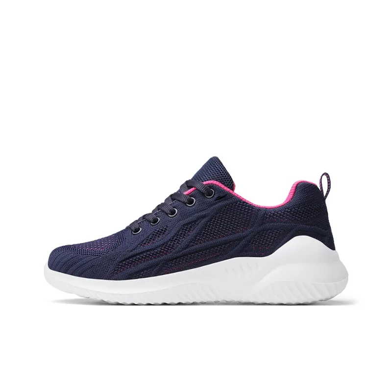 Kuding Running Shoes Women's Low Top Rose Red/Black/White-4