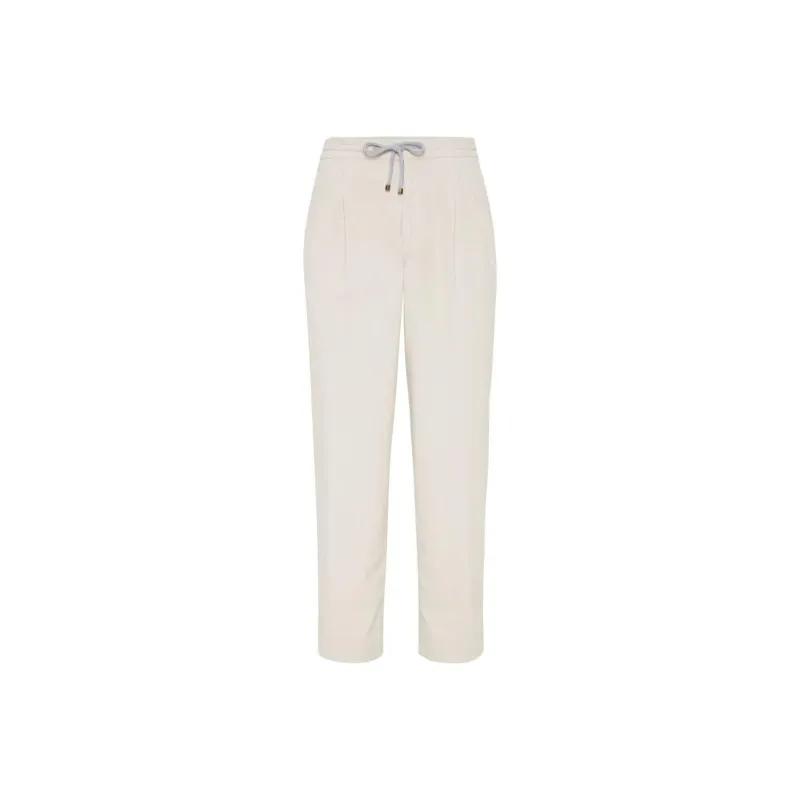 Brunello Cucinelli Drawstring Corduroy Trousers-0