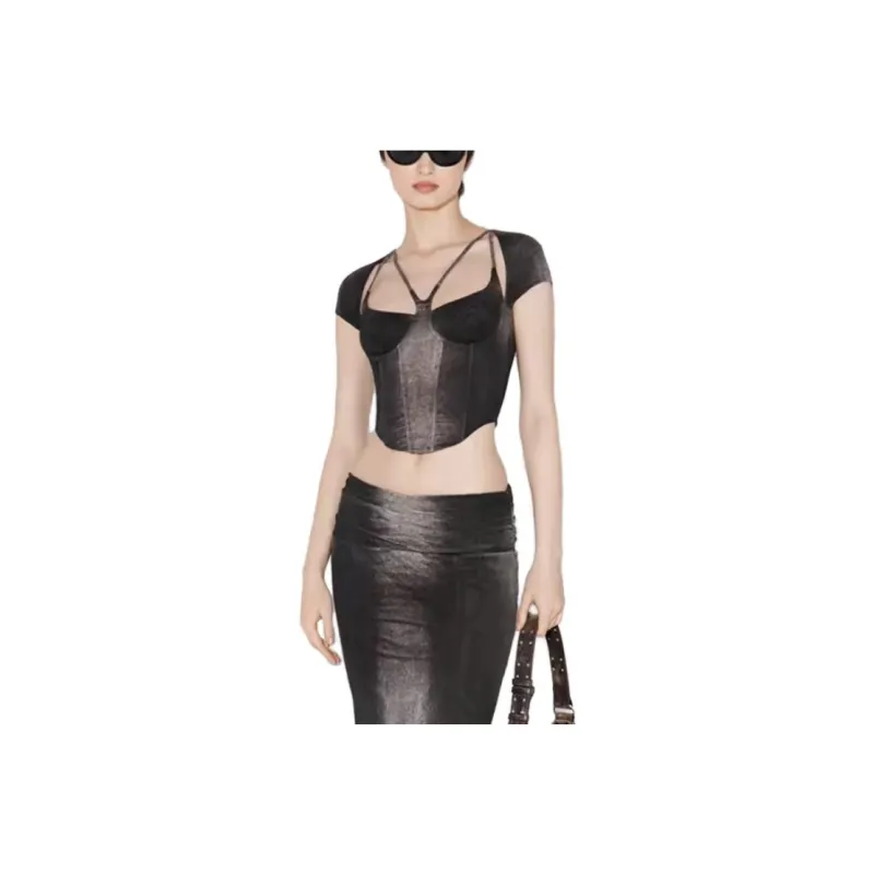 Misbhv X Esther Yu Shuxin Co authored Series T Shirt Women's Black Gray-0