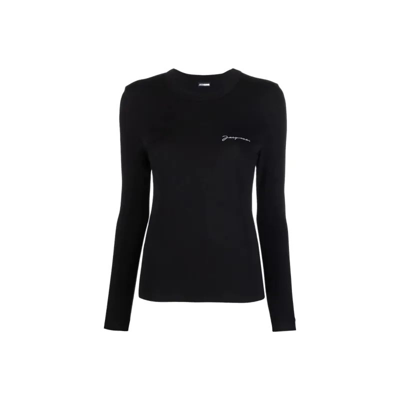 Jacquemus Le T Shirt Brode Ml 'Black'-0