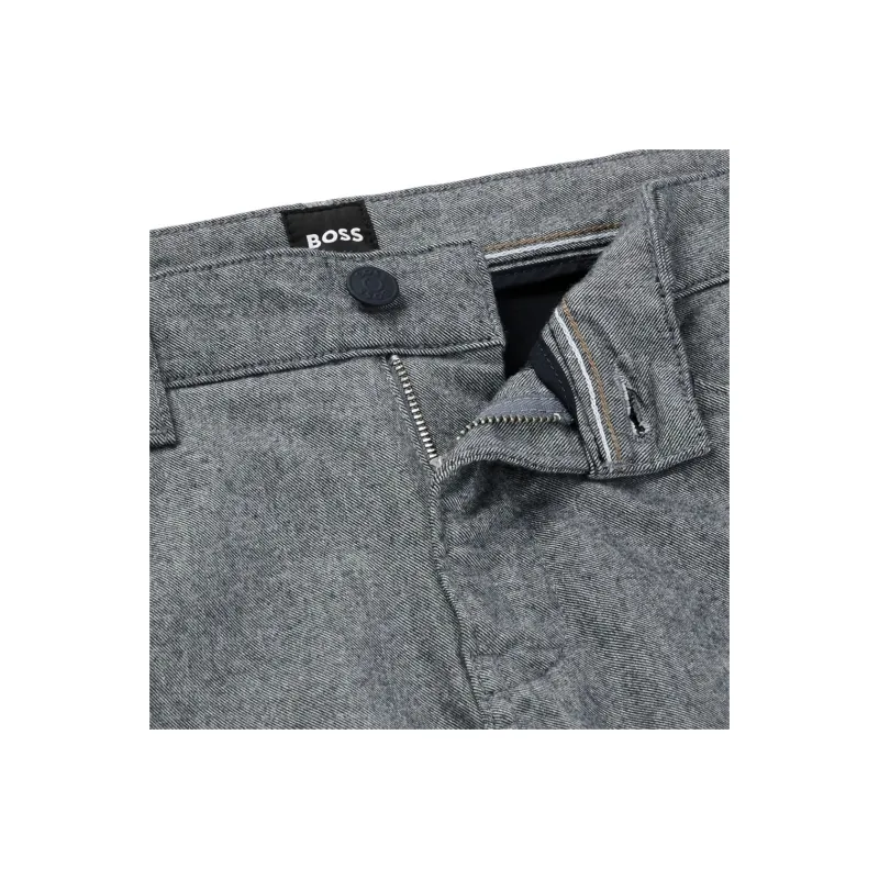 HUGO BOSS Slim-fit Jeans In Two-tone Brushed Twill Casual Pants Men's Gray-4
