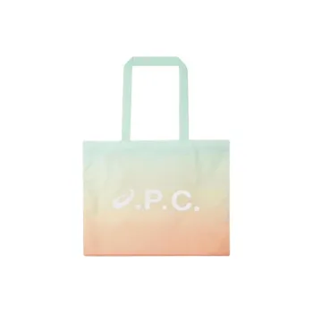 A.P.C ASICS Collaboration Polyester Tote Bag, Shopping Bag, Shoulder Bag Women's Orange & Green