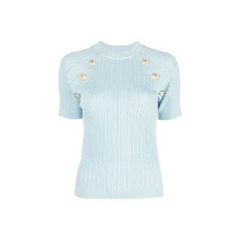 BALMAIN FW22 Sweater Women's Light Blue