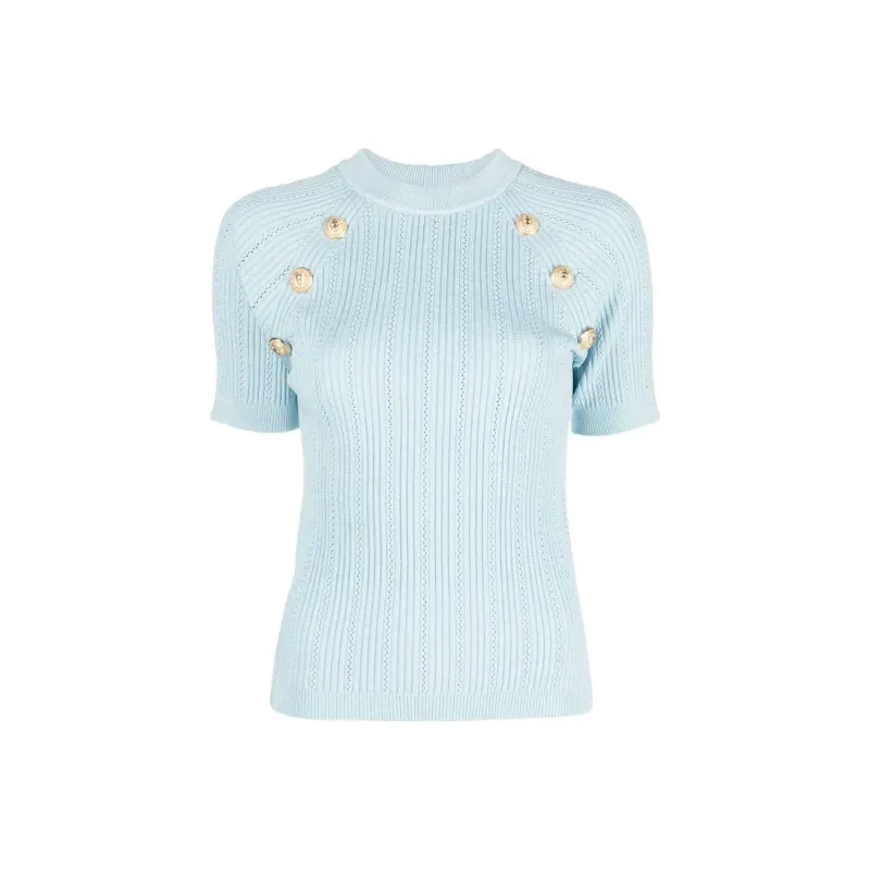 BALMAIN FW22 Sweater Women's Light Blue-0