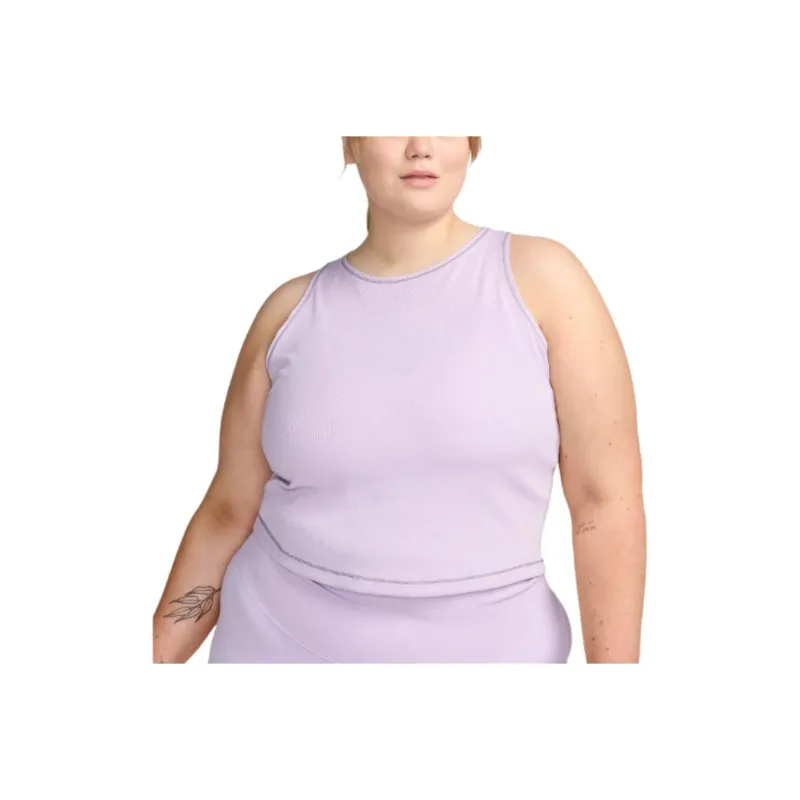 Nike One Fitted Women's Dri-FIT Ribbed Tank Top Plus Size-0
