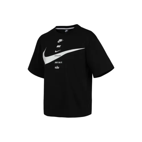 Nike Drop Shoulder Sleeve T Shirt Women's Black