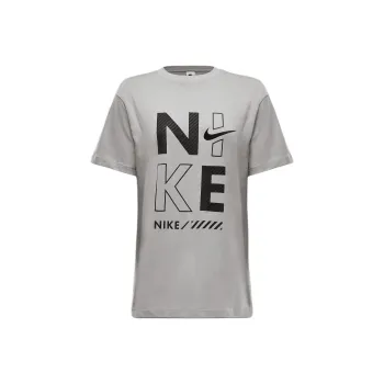 Nike Sportswear Drop Shoulder Sleeve T-Shirt Women's Light Iron Stone Color