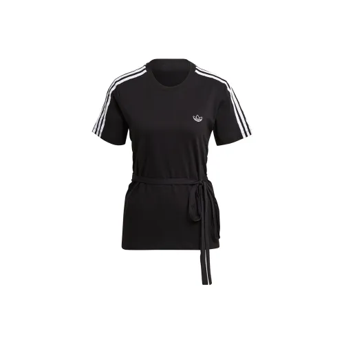 Adidas Originals Set in Sleeve T shirt Dark Women's Black
