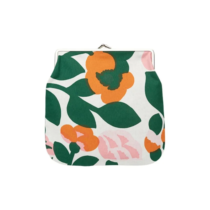 Marimekko Fabric Coin Purse Women's White & Green & Pink & Orange-0