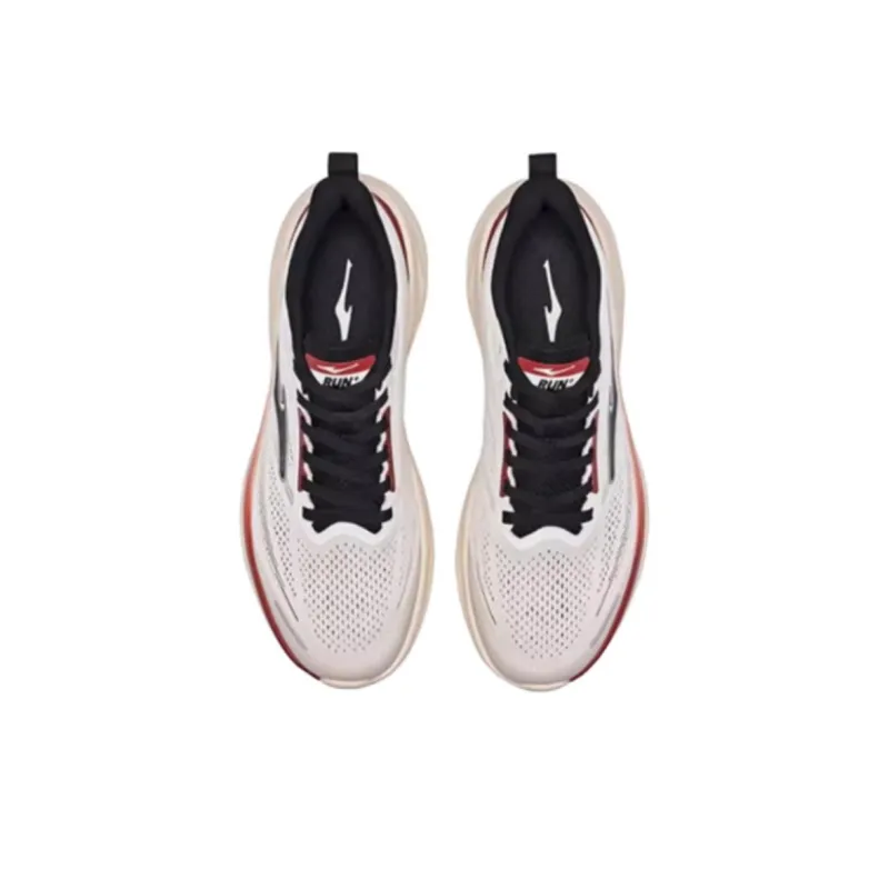 Erke Anti Slip Wear Resistant Low Top Casual Running Shoes Men's Beige Red-3