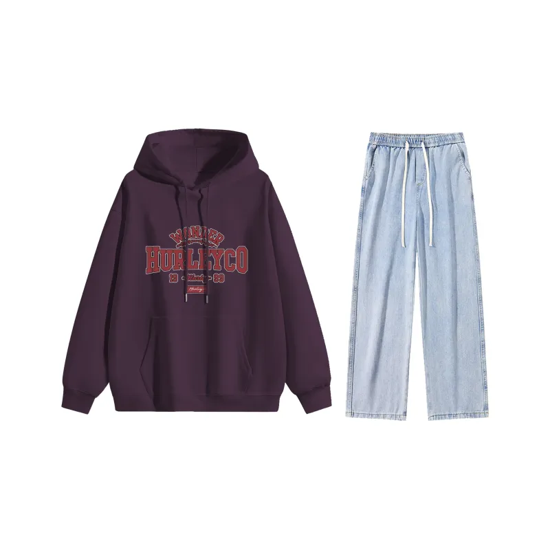 Hurley Sweatshirt Sets Unisex-28