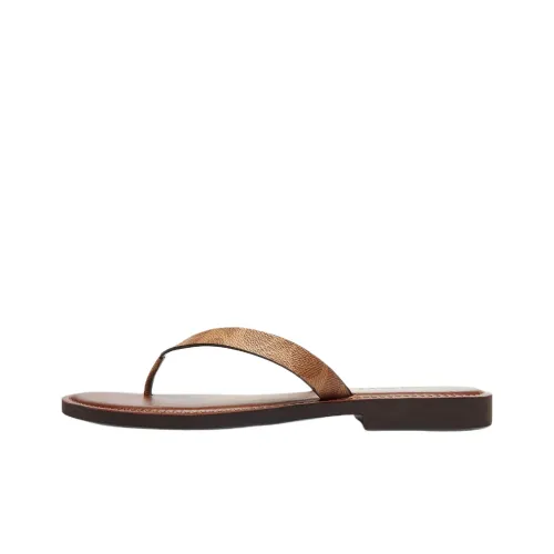 COACH Rubber Sole Flip Flops Women's Brown