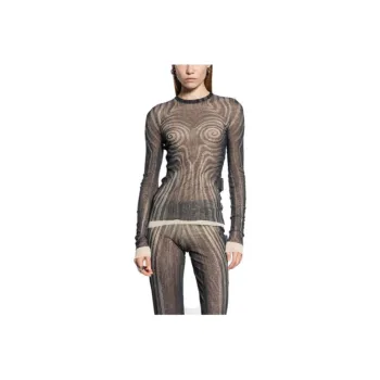 Jean Paul Gaultier Spiral print Mesh Top