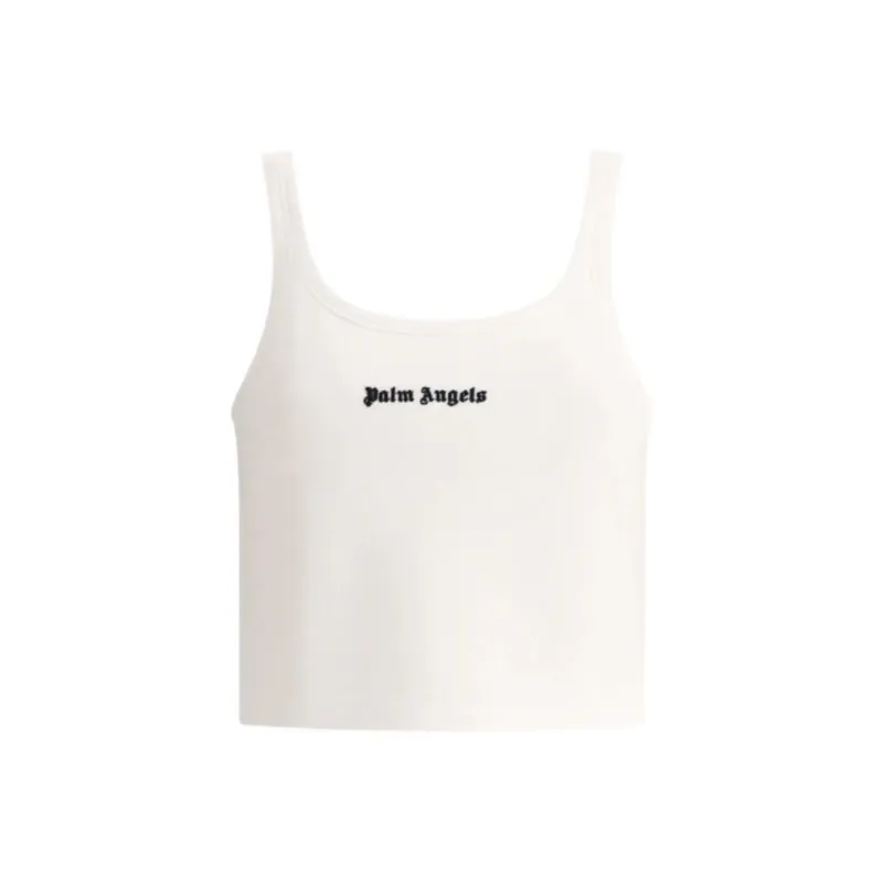 PALM ANGELS Logo Embroidered Tank Top-0