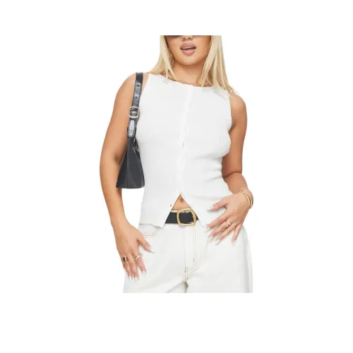 PRINCESS POLLY Tank Tops Women's WHITE/White