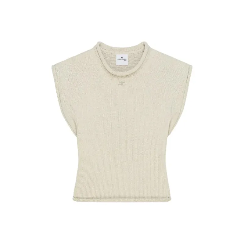 Courrèges Sleeveless Tank Top 'Clay'-0