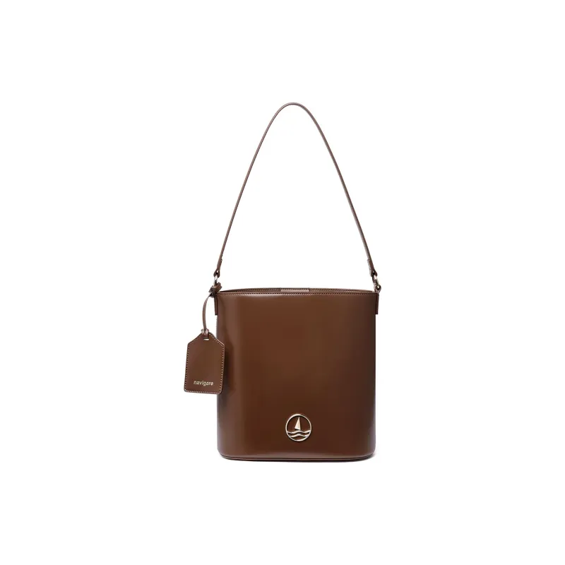 NAVIGARE Cow Split Leather Bucket Bag, Shoulder Bag Regular Women's Multicolor-8
