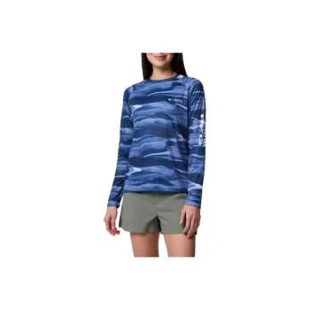 Columbia PFG Super Tidal Tee Raglan Sleeve T-Shirt Women's University Marine Obsidian
