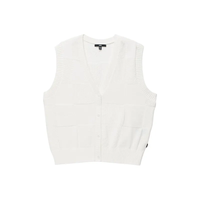 Vans Avenue Sweater Vest Tank Tops Women's White-0