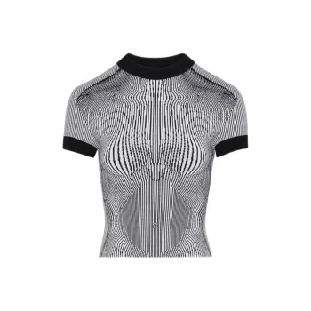 Jean Paul Gaultier The Morphing Pinstripes Jacquard T Shirt