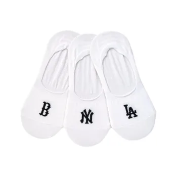 MLB No Show Socks Unisex 3 Pack White
