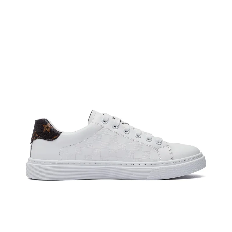 JIETEGONGYANG Lightweight And Breathable Low Top Skateboard Shoes Men's White-1