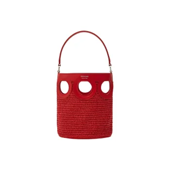 FERRAGAMO GANCINI Cow Leather Handbag Mini Women's Red