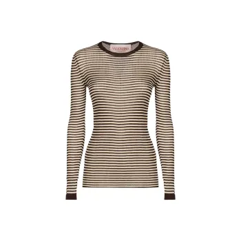 Valentino Striped Crewneck Knitted T Shirt