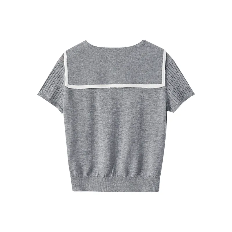 XIMENG Knitwear Women's Preppy Gray-1