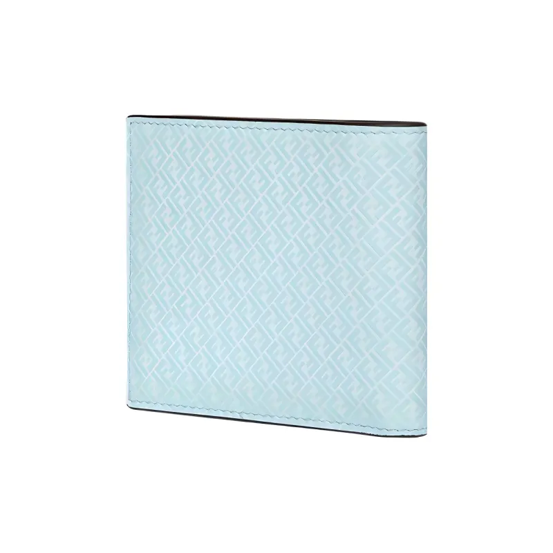FENDI Calfskin Bifold Wallet Card Holder Card Holder Wallet Men's Light Blue-1