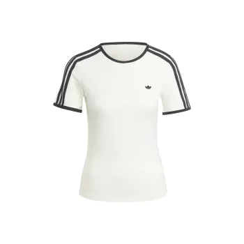 Adidas Originals Women's Premium 3 Stripes Cali T Shirt Off White
