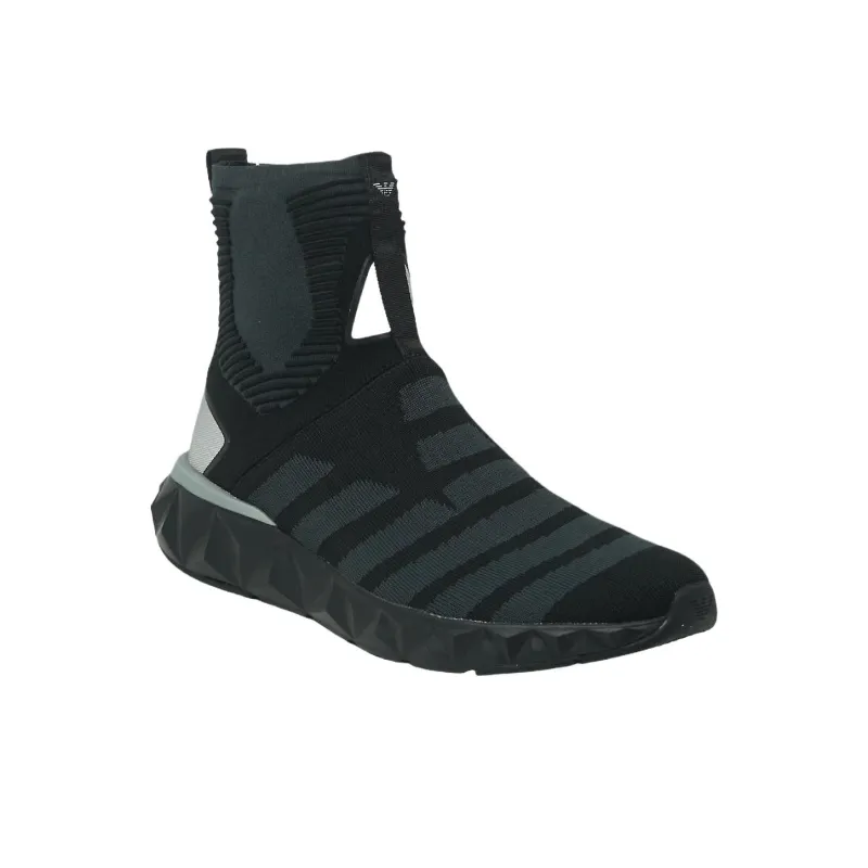 EMPORIO ARMANI EA7 High Top Casual Shoes Men's Black-2