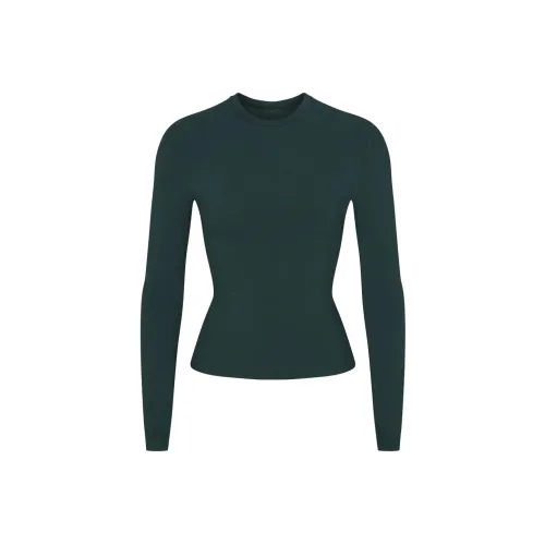 Skims FW23 COTTON Series T Shirts Women's Spruce Wood Color/SPRUCE