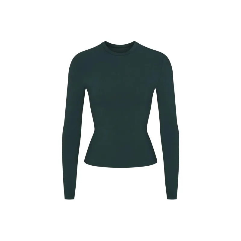 Skims FW23 COTTON Series T Shirts Women's Spruce Wood Color/SPRUCE-0