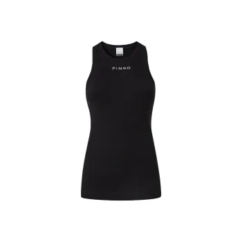 PINKO Logo Lettering Ribbed Vest