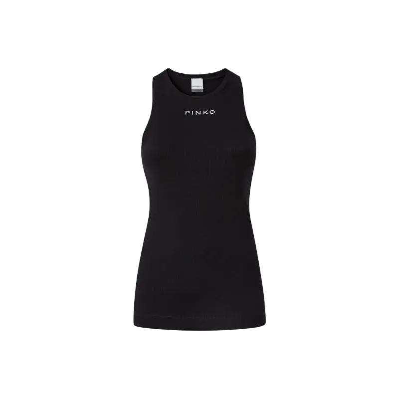 PINKO Logo Lettering Ribbed Vest-0
