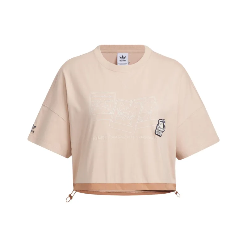 Adidas Originals x ZHANGCHANGXIONG,LIANMINGKUAN Drop Shoulder Sleeve T Shirt Women's Pearl Smoke Gray-0