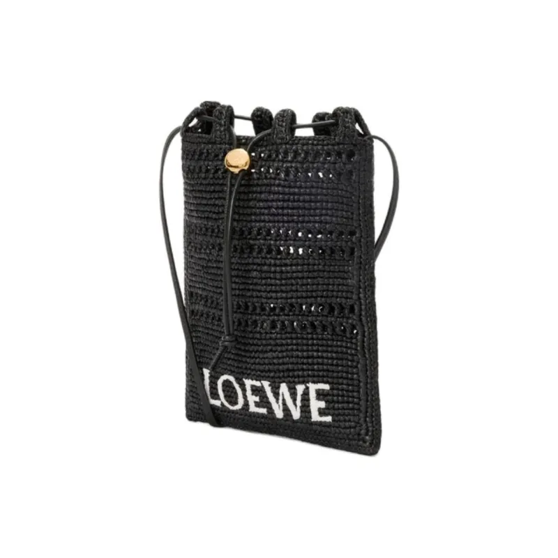 LOEWE Raffia Crossbody Bag Men's Black-2