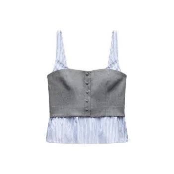 ZARA Tank Tops Women's Zebra Print Gray