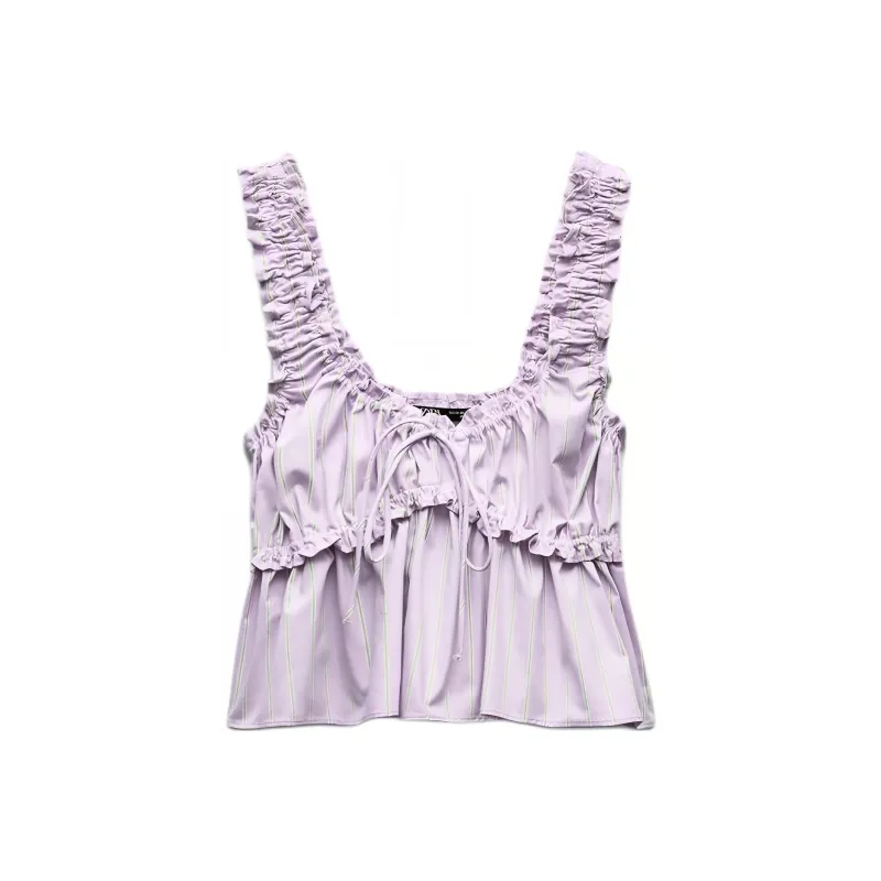 ZARA Tank Tops Women's Purple-0