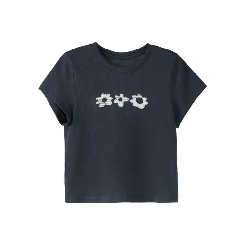 Fstudio Summer Korean Style Commute Minimalist Style Crew Neck Embroidery Top T Shirt Women's